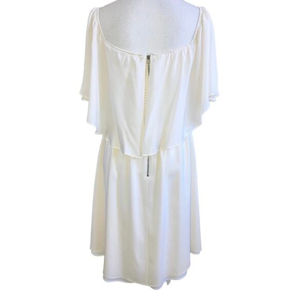 Alice + Olivia Off White Ruffle Off Shoulder Dress Size Large - Picture 5 of 5
